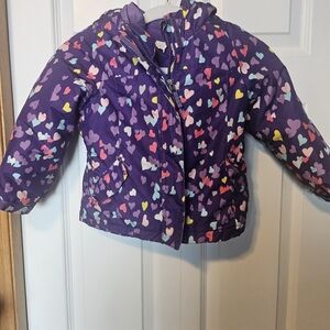 Cherokee Purple Heart Pattern Kids Puffer Jacket